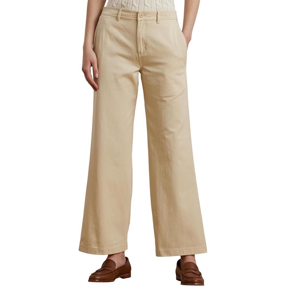 Lauren Ralph Lauren Womens Cotton Twill Wide Leg Pants NEW NWT